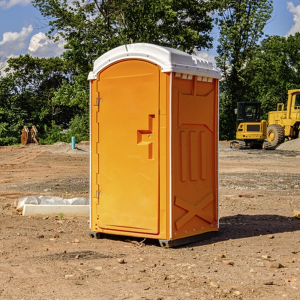 how often are the portable restrooms cleaned and serviced during a rental period in Blue Jay